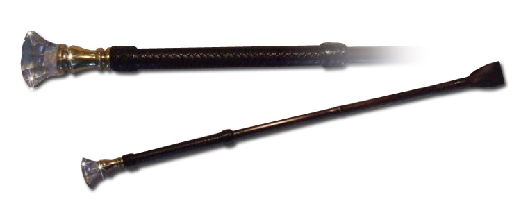 Tigerbox® Show Cane with Brown Plaited Leather Handle and Keeper 